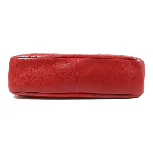 CHANEL CC SHW Chain Shoulder Tote Bag Calfskin Leather Red
