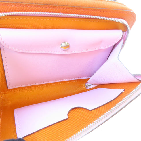 HERMES PHW Nouveau To Go Shoulder Bag Epsom Leather/Swift Leather Orange/Pink