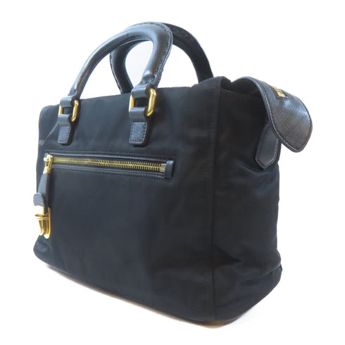 PRADA GHW 2 Way Shoulder Handbag Nylon Black