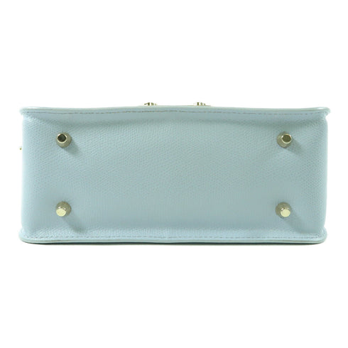 FURLA GHW Chain Shoulder Crossbody Bag Calfskin Leather Light Blue