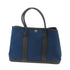 HERMES PHW Garden Party TPM Handbag Tote Bag Canvas Black/Blue
