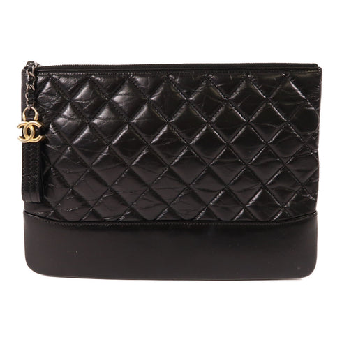 CHANEL CC Clutch Bag Pouch Leather