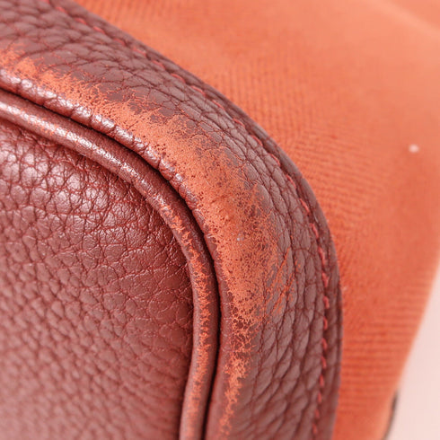 HERMES PHW Garden Party TPM Tote Bag Canvas/Leather Red