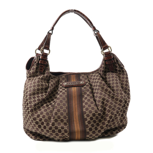 CELINE SHW Hand Bag Shoulder Bag Canvas Brown