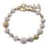 CHANEL CC Bracelet Metal Gold White