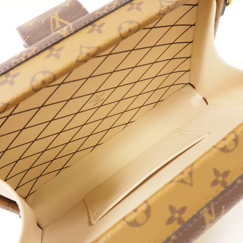 LOUIS VUITTON LV GHW Petite Malle Shoulder Bag M45960 Monogram Reverse Brown