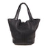 HERMES PHW Picotin MM Handbag Taurillon Clemence Leather Black Noir