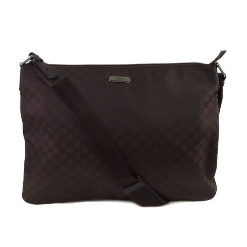GUCCI GG SHW Shoulder Bag Crossbody GG Nylon Canva 190628 Brown