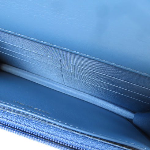 CHANEL Quilted CC GHW 19 WOC Wallet On Chain Shoulder AP0957 Lambskin Blue