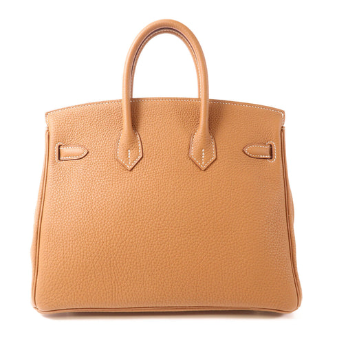 HERMES PHW Birkin 25 Handbag Togo Leather Gold