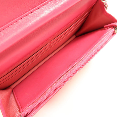 CHANEL CC SHW WOC Wallet On Chain Shoulder Bag AP0250 Lambskin Leather Pink