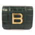 BALENCIAGA GHW Wallet 634834 Embossed Leather Calfskin Green