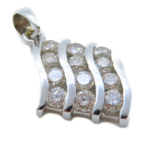 JEWELRY Diamond 1.7g Pendant Top 18K White Gold Silver