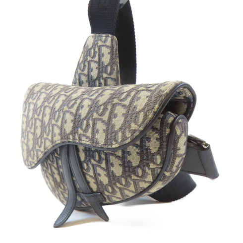 Christian Dior CD SHW Saddle Oblique Jacquard Shoulder 1ADO248YKY Canvas Blue