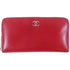 CHANEL CC SHW Long Wallet Calfskin Leather Red