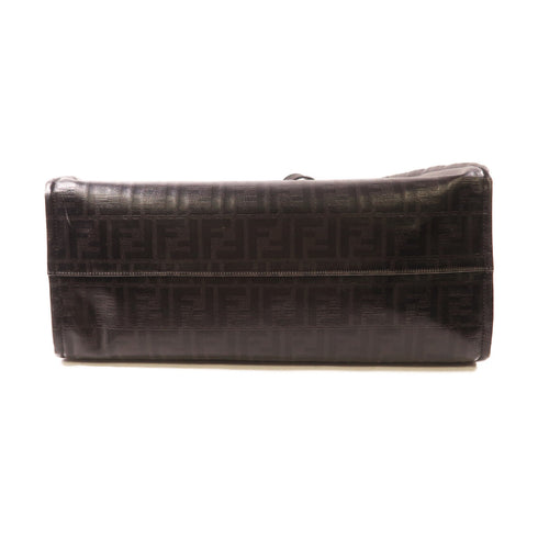 FENDI GHW Tote Bag 8BH357 Coated Canvas Black