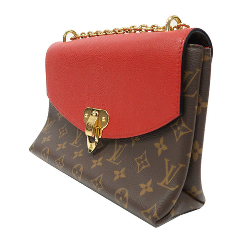 LOUIS VUITTON LV GHW Saint Placide Chain Shoulder Bag M43713 Monogram Brown/Red v1