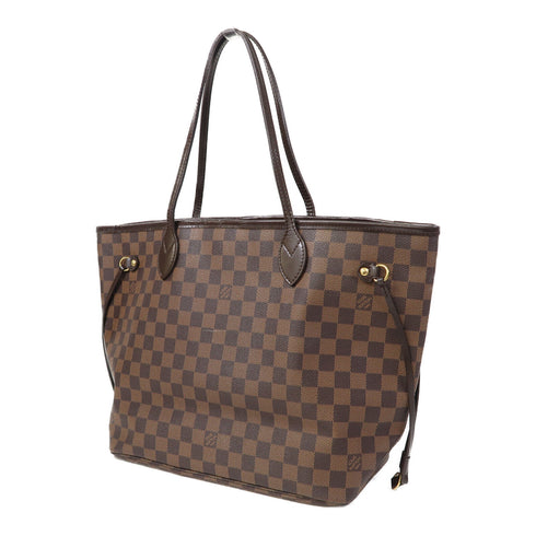LOUIS VUITTON LV GHW Neverfull MM Shoulder Tote Bag N51105 Damier Ebene Brown v1