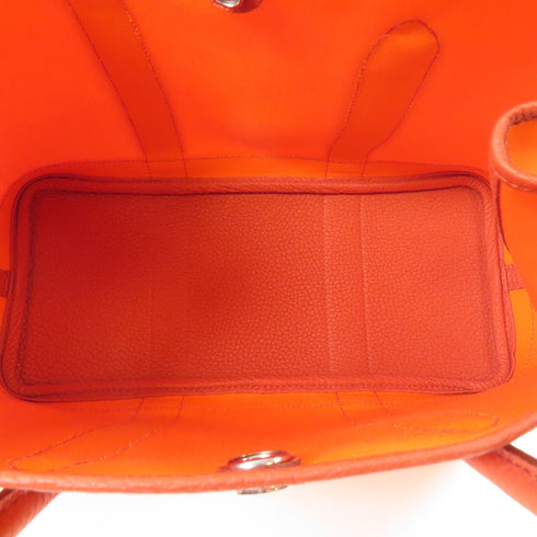HERMES PHW Garden Party TPM Handbag Canvas Orange