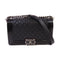 CHANEL Quilted SHW CC Boy Chanel 25 Chain Shoulder Bag Calfskin Leather Black