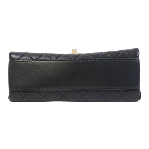 CHANEL Quilted CC GHW SHW 2 Way Shoulder Bag AS1755 Lambskin Leather Black