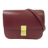 CELINE GHW Classic Box Shoulder Bag Calfskin Leather Bordeaux Color