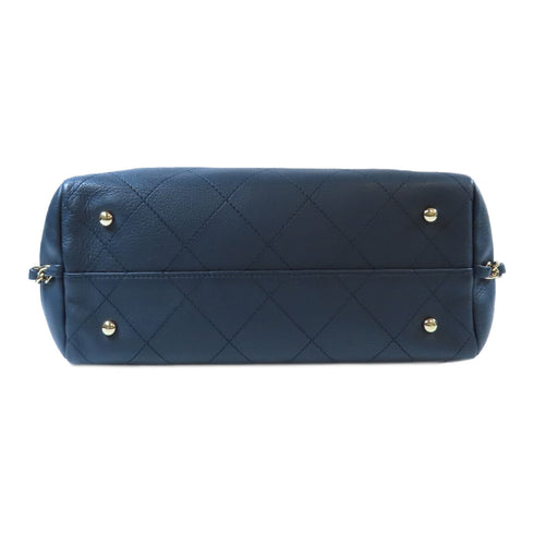 CHANEL Quilted CC SHW Totebag 2 Way Shoulder Bag AS0355 Calfskin Leather Navy
