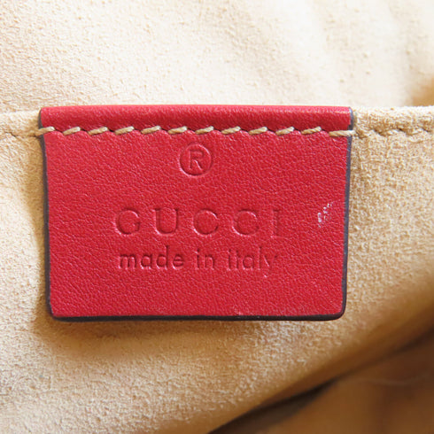 GUCCI GG GHW Waist Pouch 476434 Calfskin Leather Red