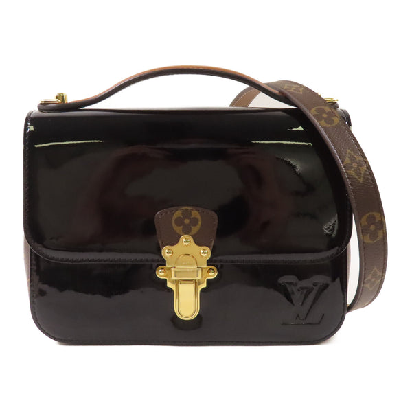 LOUIS VUITTON LV GHW Cherrywood BB 2 Way Shoulder Bag M51953 Vernis Black Brown