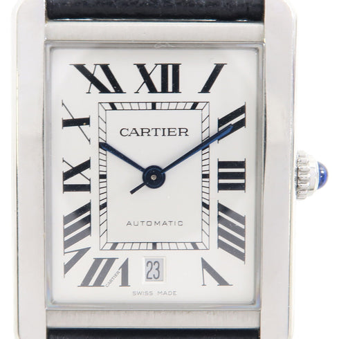 CARTIER Tank Solo Automatic Watch W5200027 Stainless Steel/Leather Silver