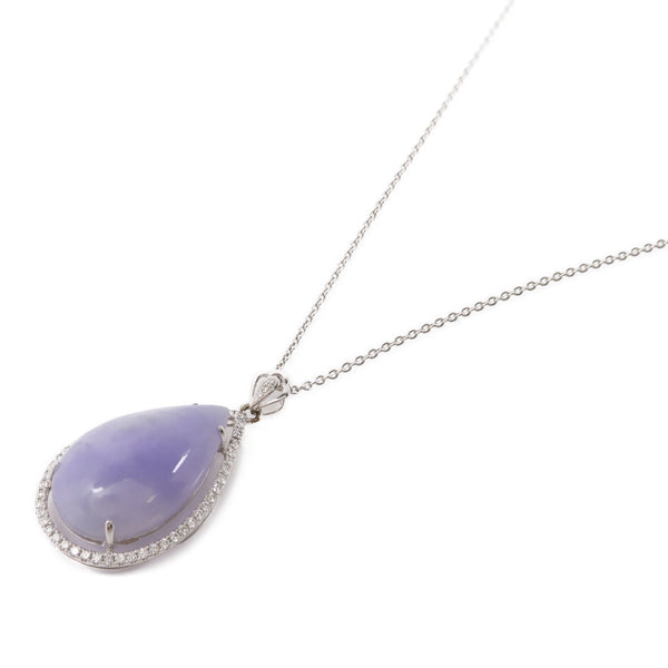 JEWELRY Jade Necklace Accessories 18K White Gold Purple