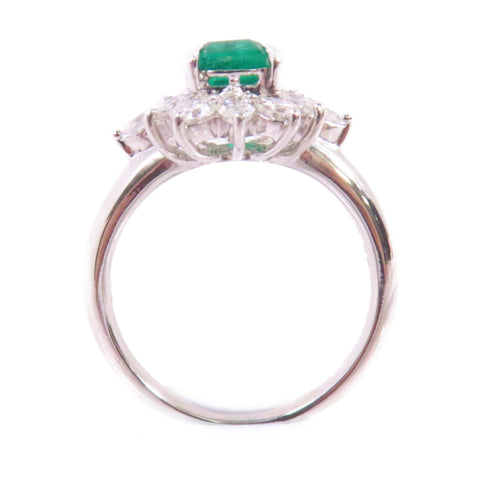 FINE JEWELRY 0.99ct Emerald 0.85ct Diamond Ring US#6.75 PT900 Platinum