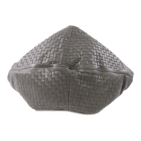 BOTTEGA VENETA BV Shoulder Bag Intrecciato Leather Gray