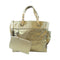 CHANEL Quilted CC SHW Handbag 34210 Canvas Gold