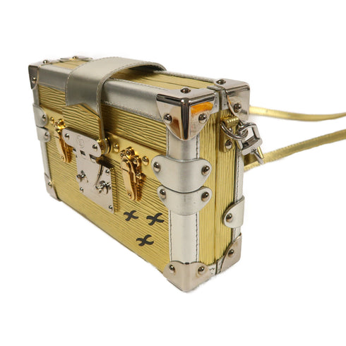LOUIS VUITTON LV GHW SHW Petite Malle Shoulder Bag Epi Metal M50017 Gold/Silver