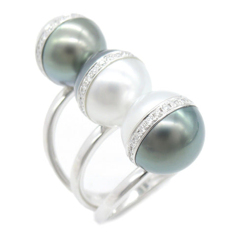 TASAKI Balance Unite Pearl 0.34ct Diamond Ring 18K White Gold US#6.25/JP#12