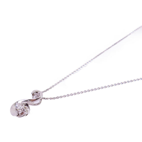 FINE JEWELRY 0.095ct Diamond Necklace 18K White Gold PT950 Platinum