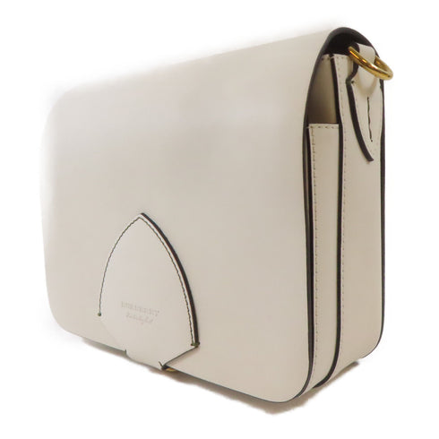 BURBERRY GHW Shoulder Bag Calfskin Leather White