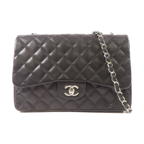 CHANEL CC SHW Large Classic Chain Shoulder Bag Lambskin Leather Black v1