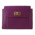 HERMES GHW Kelly Pocket Bifold Wallet Chevre Leather Rose Purple
