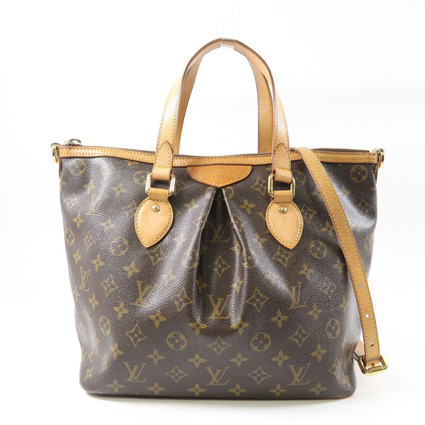 LOUIS VUITTON LV GHW Palermo PM 2 Way Shoulder Bag M40145 Monogram Brown v1