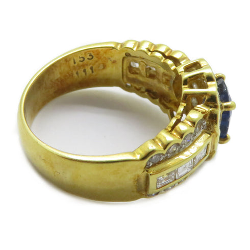 FINE JEWELRY 1.53ct Sapphire 1.11ct Diamond Ring 18K Yellow Gold US#7