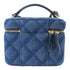 CHANEL Quilted CC GHW Vanity Case 2 Way Chain Shoulder Bag AS3171 Denim Blue