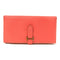 HERMES PHW Bearn Wallet Long Wallet Chevre Leather Pink