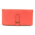 HERMES PHW Bearn Wallet Long Wallet Chevre Leather Pink