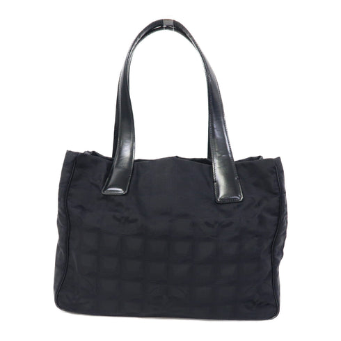 CHANEL CC GHW Travel Line Tote Shoulder Bag Nylon Black