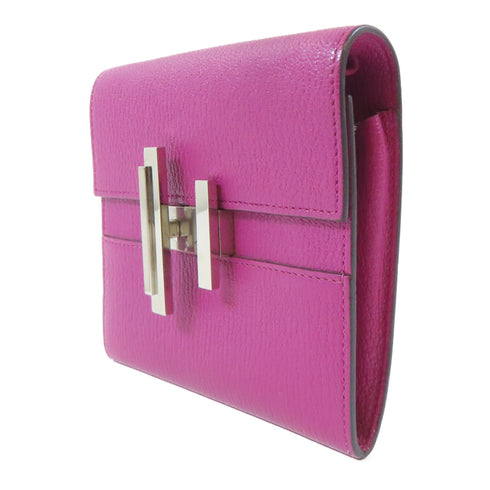 HERMES PHW Cinhetic To Go Wallet Shoulder Bag Chevre Leather Rose Purple Pink