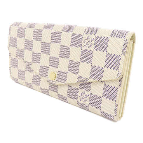 LOUIS VUITTON LV GHW Sarah Wallet N63208 Damier Azur White