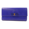 Salvatore Ferragamo GHW Long Wallet Leather Blue 22 A953