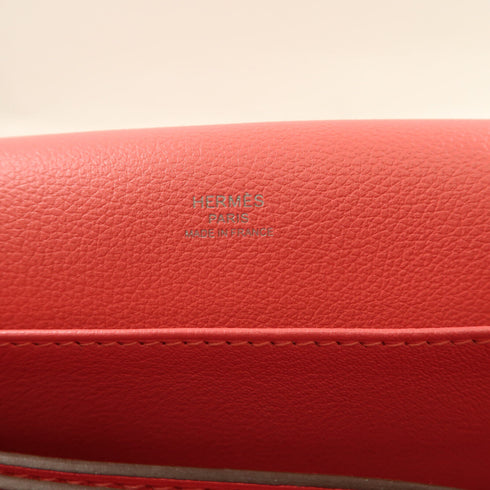 HERMES PHW Roulis 23 Shoulder Bag Evercolor Leather Rose Azalee Pink
